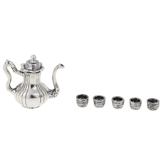 1Set Doll House Miniature Porcelain Tea Cup Set Tableware Kitchen