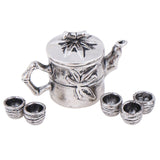 1/12 Scale Doll House Miniature Metal Ceramic Tea Doll House Furniture Miniature Dining Ware Toy Teapot Cup Plate