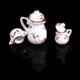 1/12 Scale Doll House Miniature Metal Ceramic Tea Doll House Furniture Miniature Dining Ware Toy Teapot Cup Plate