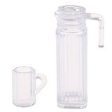 1/12 Scale Doll House Miniature Metal Ceramic Tea Doll House Furniture Miniature Dining Ware Toy Teapot Cup Plate