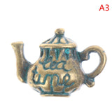 1/12 Scale Doll House Miniature Metal Ceramic Tea Doll House Furniture Miniature Dining Ware Toy Teapot Cup Plate