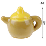 1/12 Scale Doll House Miniature Metal Ceramic Tea Doll House Furniture Miniature Dining Ware Toy Teapot Cup Plate