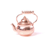 1/12 Scale Doll House Miniature Metal Ceramic Tea Doll House Furniture Miniature Dining Ware Toy Teapot Cup Plate