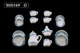 1/12 Dollhouse Miniature Accessories Mini Ceramics Tea Set Simulation Kettle Plate Cup Model Toys for Doll House Decoration