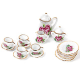 pieces Porcelain tea set Dollhouse miniature foods Chinese rose dishes cup