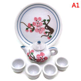 New Arrival 1Set 1:12 Miniature Doll House Flower Patten Coffee Tea Cups Ceramic Tableware Dollhouse Kitchen Accessories
