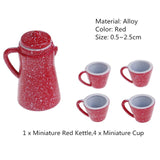 New Arrival 1Set 1:12 Miniature Doll House Flower Patten Coffee Tea Cups Ceramic Tableware Dollhouse Kitchen Accessories
